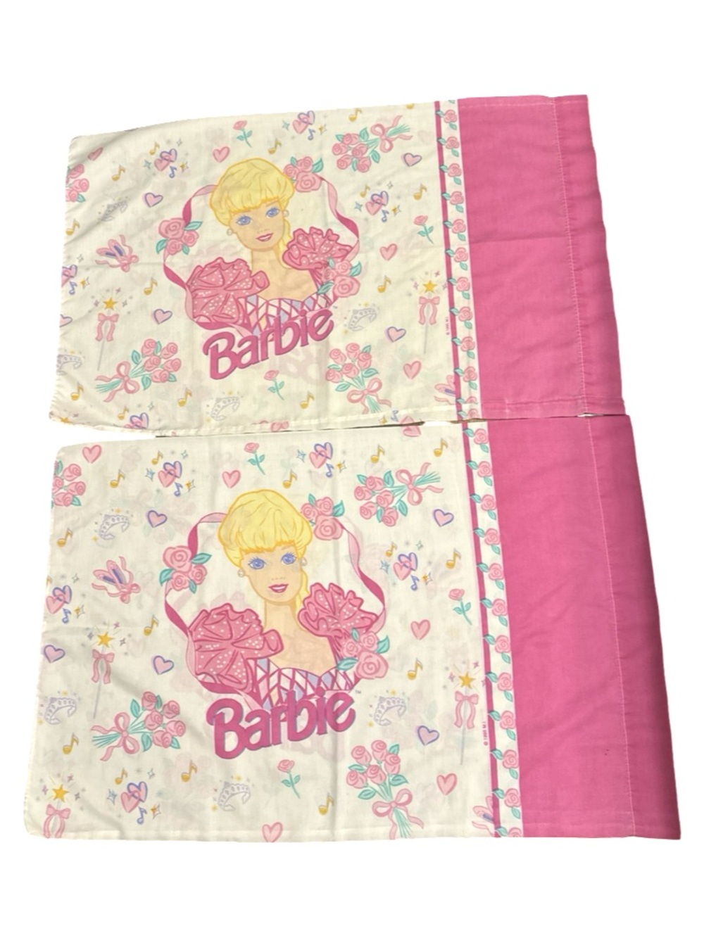 Vintage 1995 Ballerina Princess Barbie Pillowcase Set of 2 The Bibb Co.